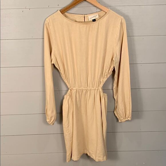 Universal Thread linen/rayon blend spring cutout waist dress with pockets size M - Picture 1 of 12